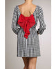 Houndstooth Scoop Neck Dress with Red Bow Houndstooth Scoop Neck Dress with Red Bow