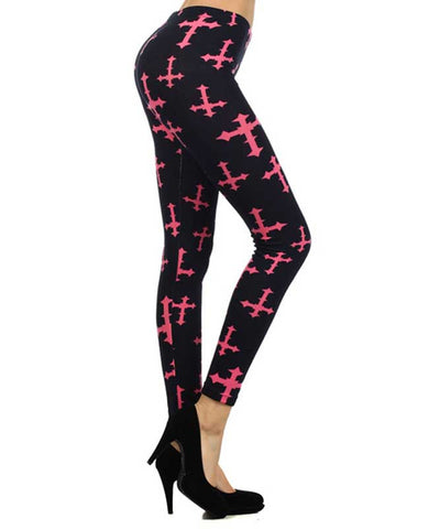 Hot Pink Cross Leggings