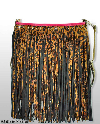 Leopard Frayed Handbag