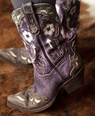 Vintage Arrow Purple Boots