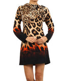 Leopard Print Dress with Orange Accents