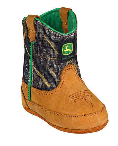 Johnny Popper  Mossy Oak and Tan Crib Boots