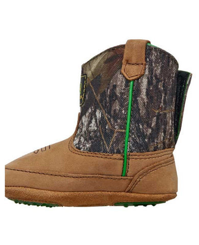 Johnny Popper  Mossy Oak and Tan Crib Boots